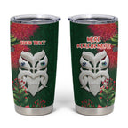 Maori Wheku Meri Kirihimete Personalised Tumbler Cup All Green Indigenous Maori Motif - Aussie Hoodie