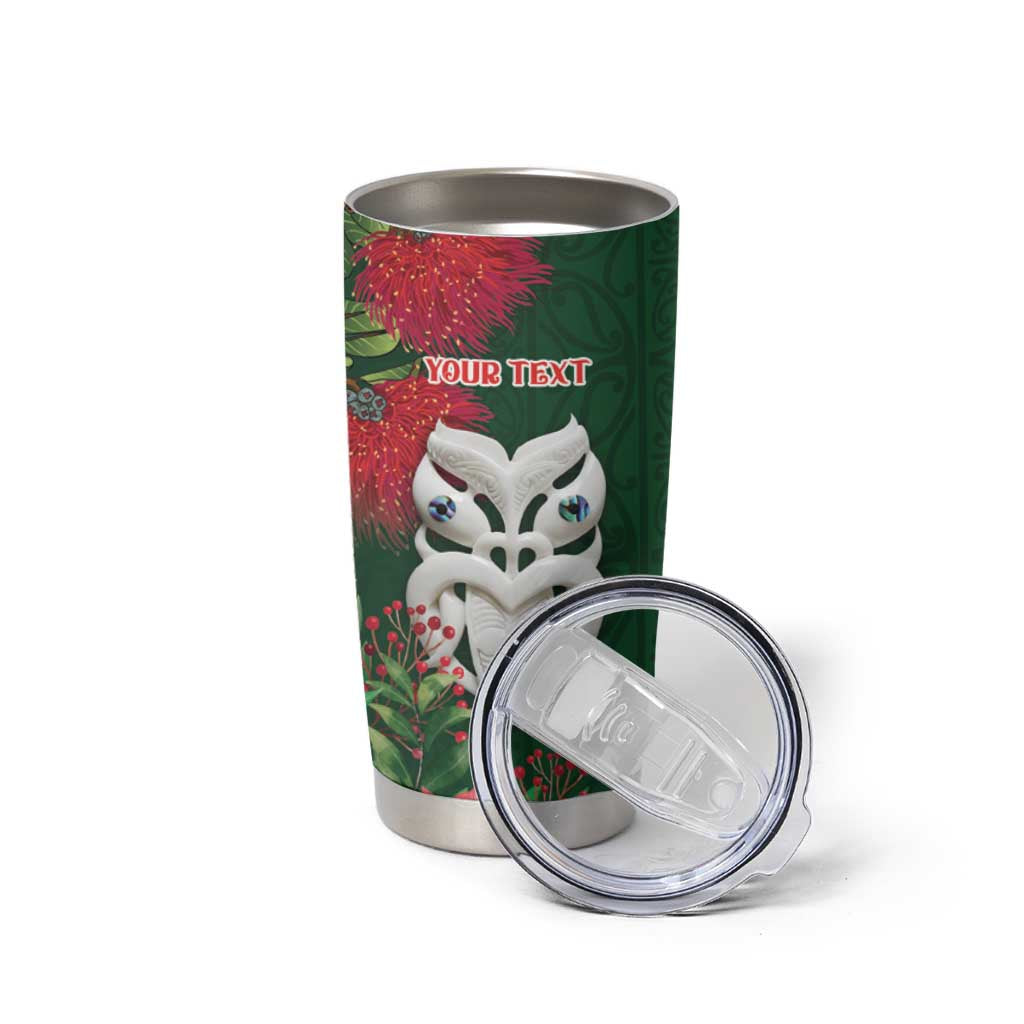 Maori Wheku Meri Kirihimete Personalised Tumbler Cup All Green Indigenous Maori Motif - Aussie Hoodie