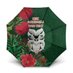 Maori Wheku Meri Kirihimete Personalised Umbrella All Green Indigenous Maori Motif - Aussie Hoodie