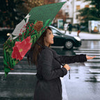 Maori Wheku Meri Kirihimete Personalised Umbrella All Green Indigenous Maori Motif - Aussie Hoodie