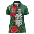 Maori Wheku Meri Kirihimete Personalised Women Polo Shirt All Green Indigenous Maori Motif - Aussie Hoodie