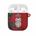 Maori Wheku Meri Kirihimete Personalised AirPods Case All Red Indigenous Maori Motif - Aussie Hoodie