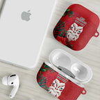 Maori Wheku Meri Kirihimete Personalised AirPods Case All Red Indigenous Maori Motif - Aussie Hoodie