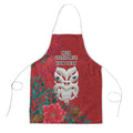 Maori Wheku Meri Kirihimete Personalised Apron All Red Indigenous Maori Motif - Aussie Hoodie