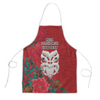 Maori Wheku Meri Kirihimete Personalised Apron All Red Indigenous Maori Motif - Aussie Hoodie