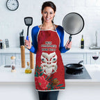 Maori Wheku Meri Kirihimete Personalised Apron All Red Indigenous Maori Motif - Aussie Hoodie