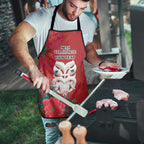 Maori Wheku Meri Kirihimete Personalised Apron All Red Indigenous Maori Motif - Aussie Hoodie