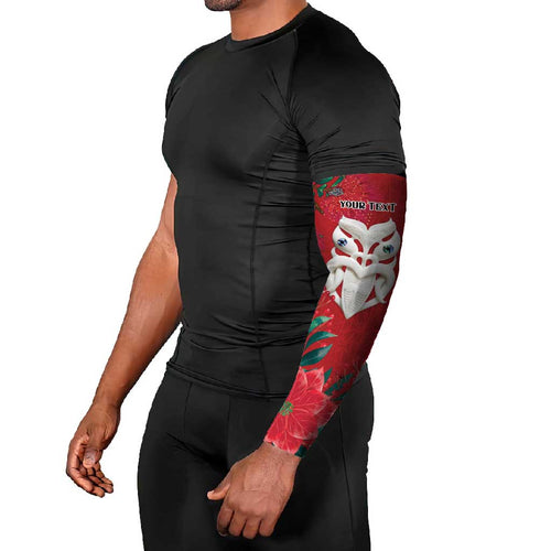 Maori Wheku Meri Kirihimete Personalised Arm Sleeves All Red Indigenous Maori Motif - Aussie Hoodie