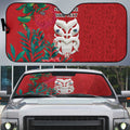 Maori Wheku Meri Kirihimete Personalised Auto Sun Shade All Red Indigenous Maori Motif - Aussie Hoodie