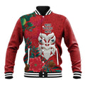 Maori Wheku Meri Kirihimete Personalised Baseball Jacket All Red Indigenous Maori Motif - Aussie Hoodie