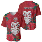 Maori Wheku Meri Kirihimete Personalised Baseball Jersey All Red Indigenous Maori Motif - Aussie Hoodie