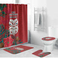 Maori Wheku Meri Kirihimete Personalised Bathroom Set All Red Indigenous Maori Motif - Aussie Hoodie