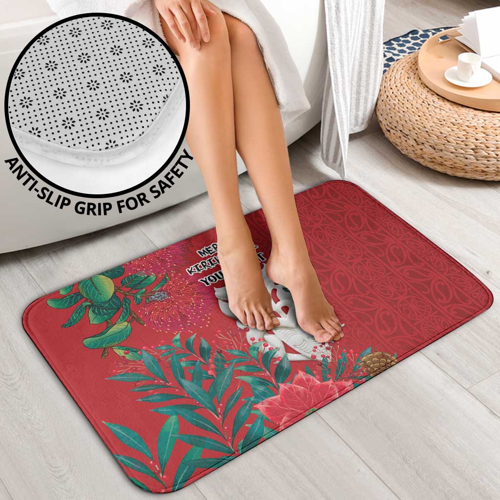 Maori Wheku Meri Kirihimete Personalised Bathroom Set All Red Indigenous Maori Motif - Aussie Hoodie