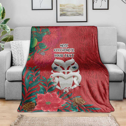 Maori Wheku Meri Kirihimete Personalised Blanket All Red Indigenous Maori Motif - Aussie Hoodie