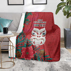 Maori Wheku Meri Kirihimete Personalised Blanket All Red Indigenous Maori Motif - Aussie Hoodie