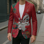 Maori Wheku Meri Kirihimete Personalised Blazer All Red Indigenous Maori Motif - Aussie Hoodie