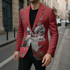 Maori Wheku Meri Kirihimete Personalised Blazer All Red Indigenous Maori Motif - Aussie Hoodie