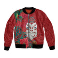 Maori Wheku Meri Kirihimete Personalised Bomber Jacket All Red Indigenous Maori Motif - Aussie Hoodie