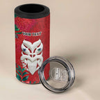 Maori Wheku Meri Kirihimete Personalised 4 in 1 Can Cooler Tumbler All Red Indigenous Maori Motif - Aussie Hoodie