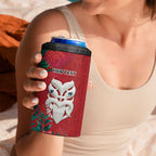 Maori Wheku Meri Kirihimete Personalised 4 in 1 Can Cooler Tumbler All Red Indigenous Maori Motif - Aussie Hoodie