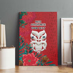 Maori Wheku Meri Kirihimete Personalised Canvas Wall Art All Red Indigenous Maori Motif - Aussie Hoodie
