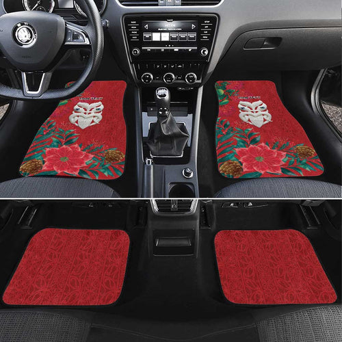 Maori Wheku Meri Kirihimete Personalised Car Mats All Red Indigenous Maori Motif - Aussie Hoodie