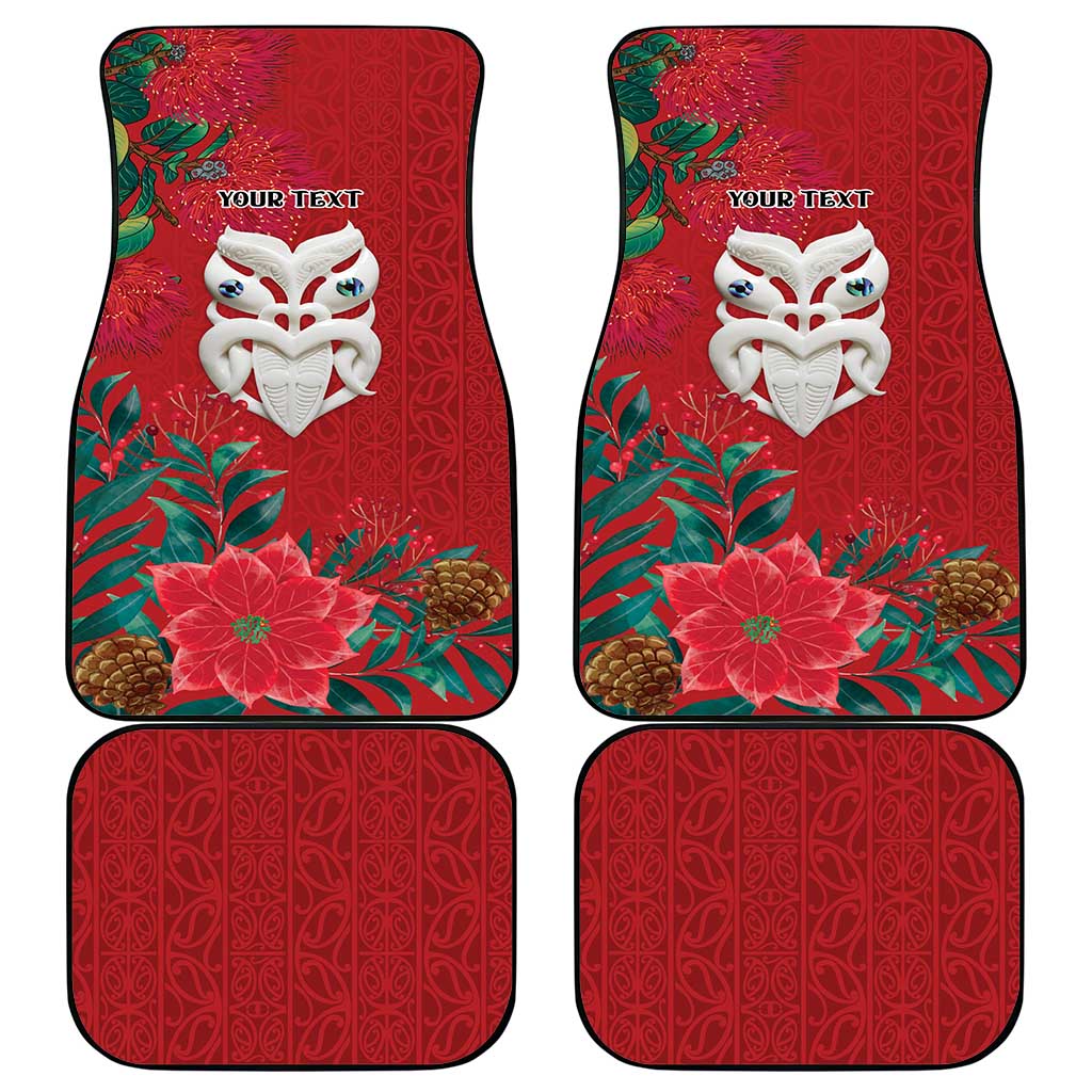 Maori Wheku Meri Kirihimete Personalised Car Mats All Red Indigenous Maori Motif - Aussie Hoodie