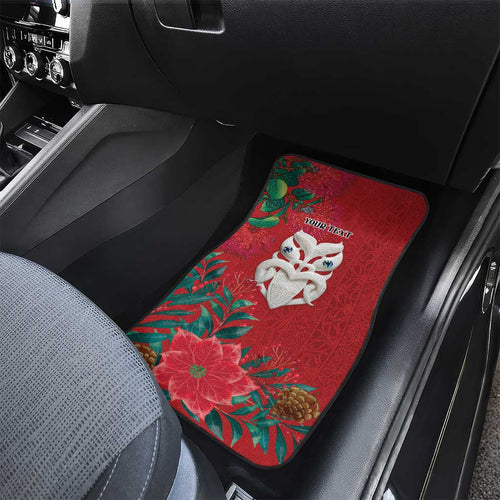 Maori Wheku Meri Kirihimete Personalised Car Mats All Red Indigenous Maori Motif - Aussie Hoodie