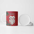 Maori Wheku Meri Kirihimete Personalised Ceramic Mug All Red Indigenous Maori Motif - Aussie Hoodie