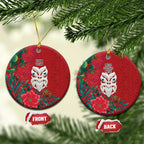 Maori Wheku Meri Kirihimete Personalised Ceramic Ornament All Red Indigenous Maori Motif - Aussie Hoodie