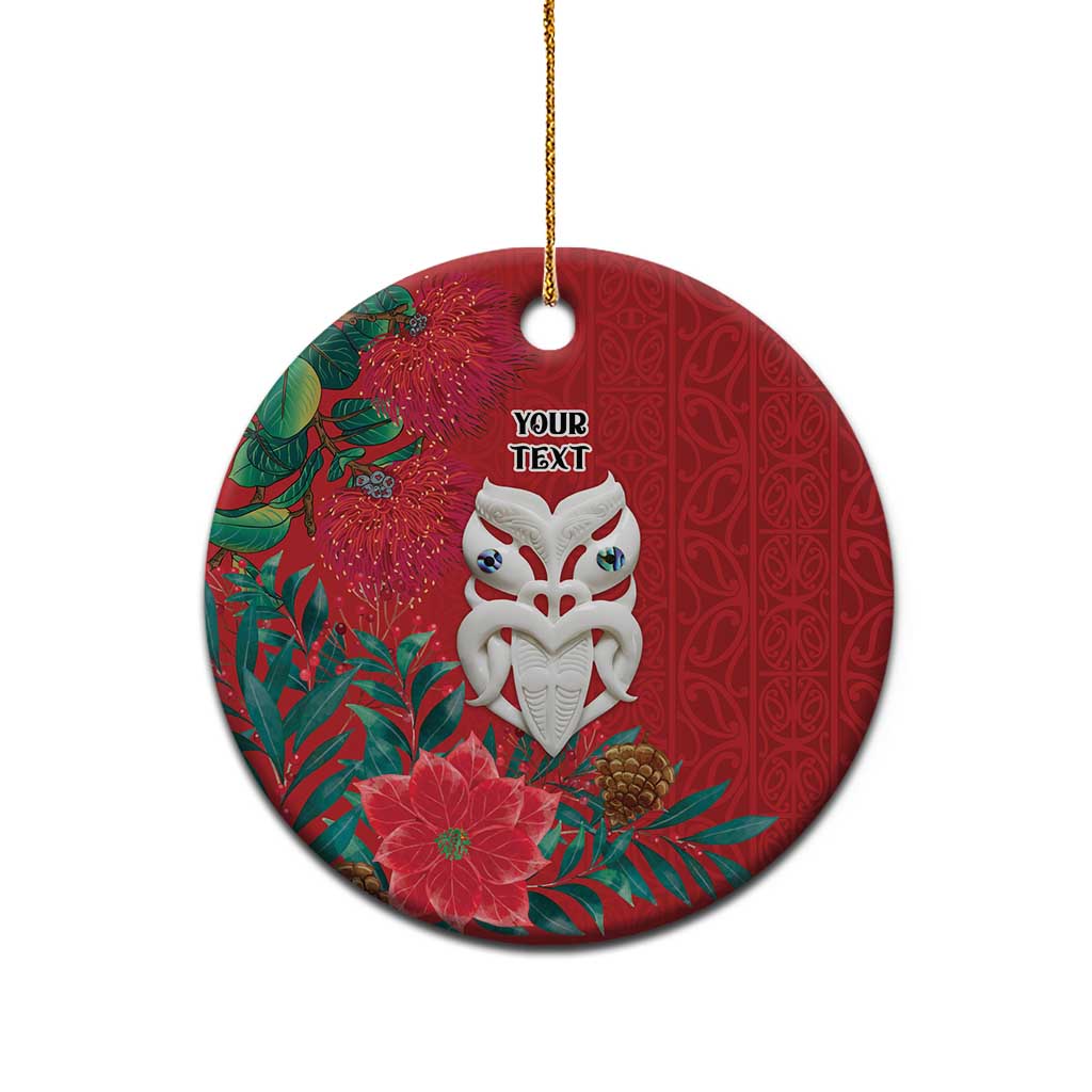 Maori Wheku Meri Kirihimete Personalised Ceramic Ornament All Red Indigenous Maori Motif - Aussie Hoodie