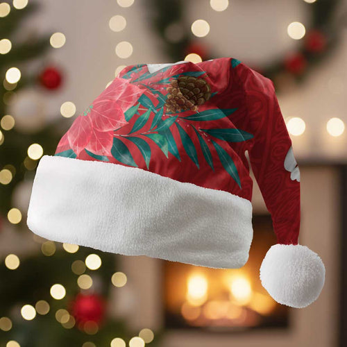Maori Wheku Meri Kirihimete Personalised Christmas Santa Hat All Red Indigenous Maori Motif - Aussie Hoodie