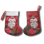 Maori Wheku Meri Kirihimete Personalised Christmas Stocking All Red Indigenous Maori Motif - Aussie Hoodie