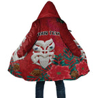 Maori Wheku Meri Kirihimete Personalised Cloak All Red Indigenous Maori Motif - Aussie Hoodie
