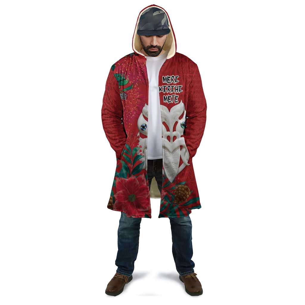 Maori Wheku Meri Kirihimete Personalised Cloak All Red Indigenous Maori Motif - Aussie Hoodie