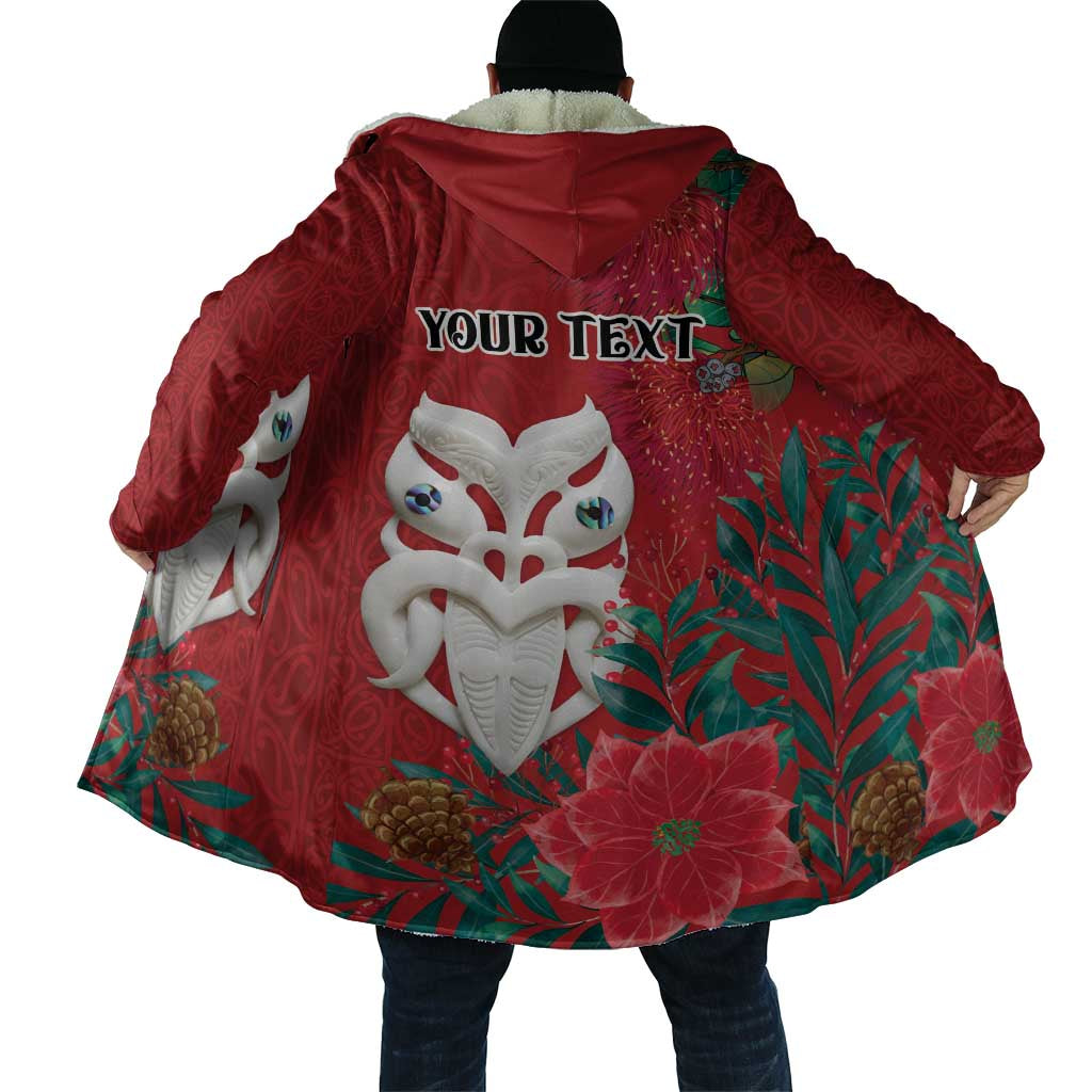 Maori Wheku Meri Kirihimete Personalised Cloak All Red Indigenous Maori Motif - Aussie Hoodie