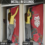 Maori Wheku Meri Kirihimete Personalised Door Cover All Red Indigenous Maori Motif - Aussie Hoodie