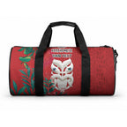 Maori Wheku Meri Kirihimete Personalised Duffle Bag All Red Indigenous Maori Motif