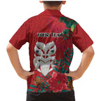 Maori Wheku Meri Kirihimete Personalised Family Matching Mermaid Dress and Hawaiian Shirt All Red Indigenous Maori Motif - Aussie Hoodie