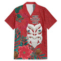 Maori Wheku Meri Kirihimete Personalised Family Matching Mermaid Dress and Hawaiian Shirt All Red Indigenous Maori Motif - Aussie Hoodie