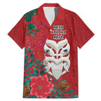 Maori Wheku Meri Kirihimete Personalised Family Matching Mermaid Dress and Hawaiian Shirt All Red Indigenous Maori Motif - Aussie Hoodie