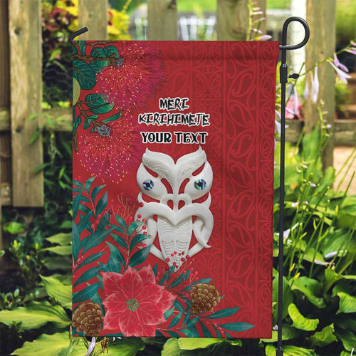 Maori Wheku Meri Kirihimete Personalised Garden Flag All Red Indigenous Maori Motif - Aussie Hoodie