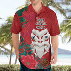 Maori Wheku Meri Kirihimete Personalised Hawaiian Shirt All Red Indigenous Maori Motif - Aussie Hoodie