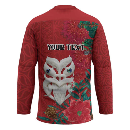 Maori Wheku Meri Kirihimete Personalised Hockey Jersey All Red Indigenous Maori Motif - Aussie Hoodie