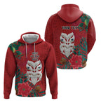 Maori Wheku Meri Kirihimete Personalised Hoodie All Red Indigenous Maori Motif - Aussie Hoodie