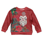 Maori Wheku Meri Kirihimete Personalised Kid Ugly Christmas Sweater All Red Indigenous Maori Motif - Aussie Hoodie