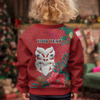 Maori Wheku Meri Kirihimete Personalised Kid Ugly Christmas Sweater All Red Indigenous Maori Motif - Aussie Hoodie