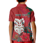 Maori Wheku Meri Kirihimete Personalised Kid Polo Shirt All Red Indigenous Maori Motif - Aussie Hoodie