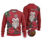 Maori Wheku Meri Kirihimete Personalised Ugly Christmas Sweater All Red Indigenous Maori Motif - Aussie Hoodie