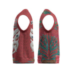 Maori Wheku Meri Kirihimete Personalised Christmas Knitted V-Neck Vest All Red Indigenous Maori Motif - Aussie Hoodie
